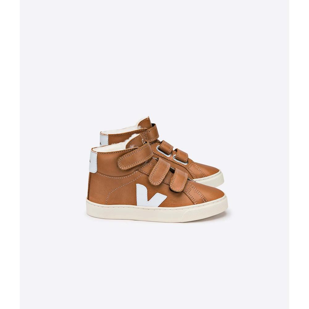 Veja ESPLAR MID FURED LEATHER Hoog Kinderen Koffie | BE 687WNB